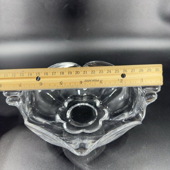 Antique Duncan Miller Glass Clear Dish Bowl Handles Manganese 365nm Green UV VTG - Picture 6 of 10